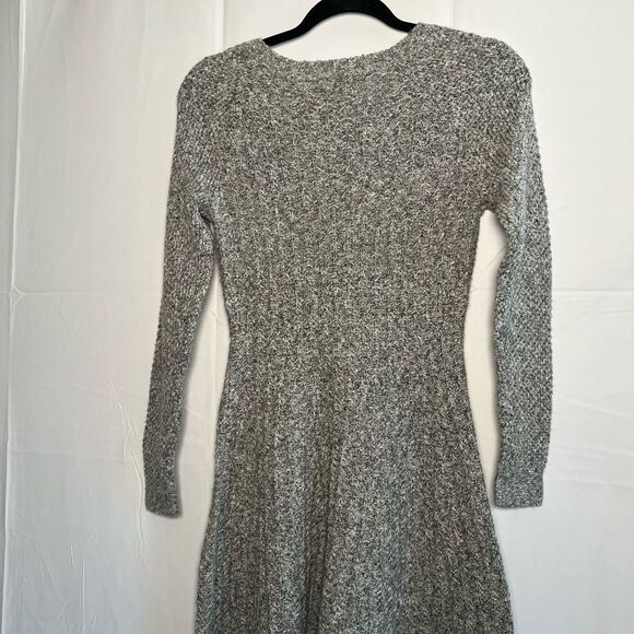 Hollister Gray Knit A-Line Skater Cable Knit Sweater Dress - size Small - Picture 6 of 6